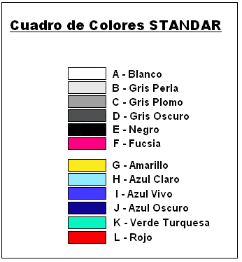 Colores Standar para perfiles