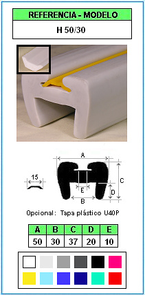 Muestra del perfil H50/30 (Grupo P5) 