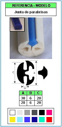 Perfil de Junta de Parabrisas (Color estándar) BASE Y TAPA 