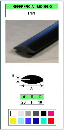 Perfil de Junta y Protección H 1/1 (Color ESPECIAL) 