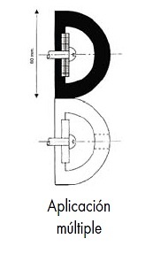 Perfil Protección de Pantalán. Por su diseño, es posible usar distintas combinaciones de montaje.