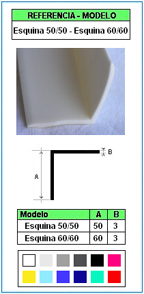 Perfil de Tope y Protección Esquina 50/50 y 60/60 (Color estándar) 