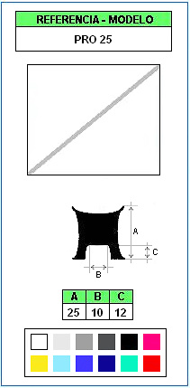 Perfil de Tope y Protección PRO 25 (Color ESPECIAL) 