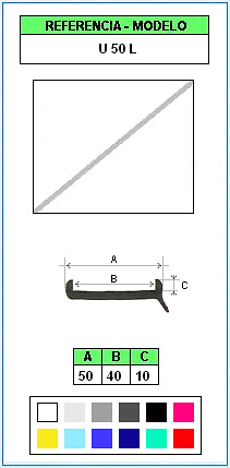 Perfil de Tope y Protección U50L (Color Estándar) 