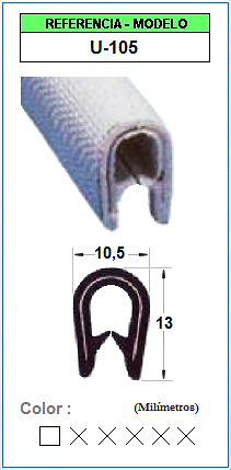 Perfil de acabado U105 