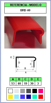 Perfil de defensa y protección de contorno BRD-40 (Color ESPECIAL) 