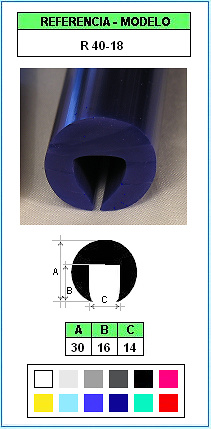 Perfil de defensa y protección de contorno R40-18 (Color ESPECIAL) 