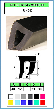 Perfil de defensa y protección de contorno U40D (Color estándar) 