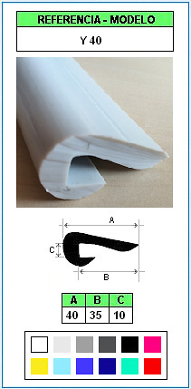 Perfil de defensa y protección de contorno Y40 (Color estándar) 