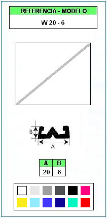 Perfil de defensa y proteccion de contorno W 20-6 (Color Estándar) 