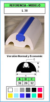 Muestra del perfil L38 - Base y Tapa (Grupo P2)