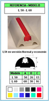 Muestra del perfil L50 y L60 - Base y Tapa (Grupo P2)